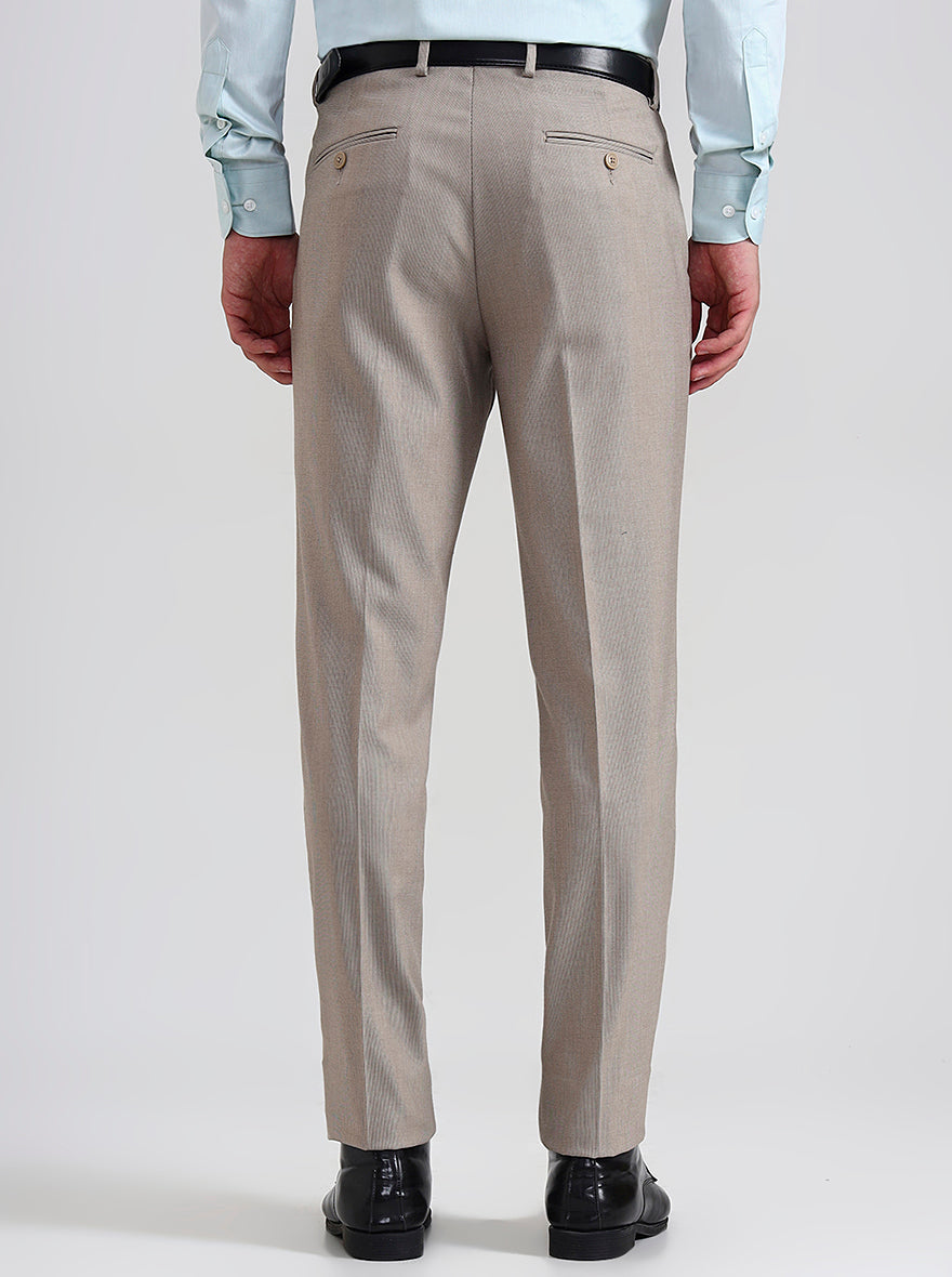 Fawn Printed Slim Fit Formal Trouser | JadeBlue Youth