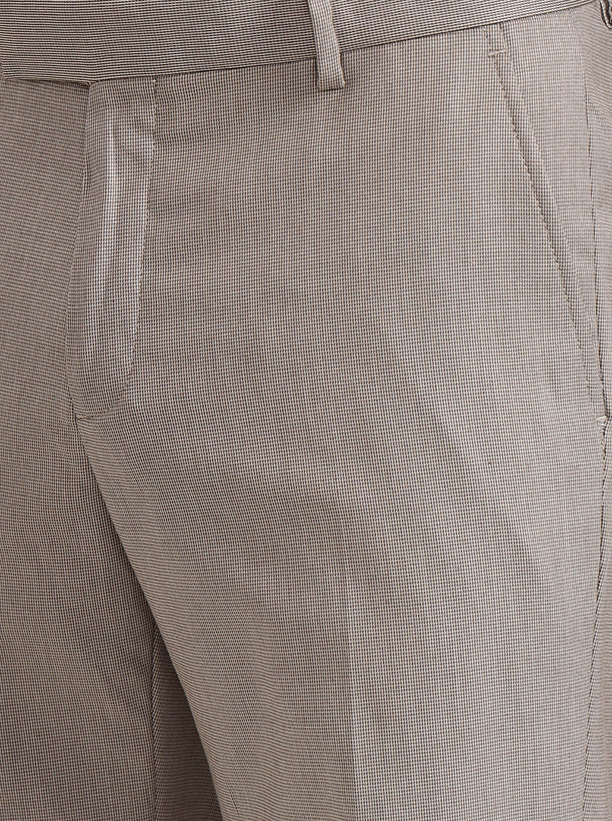 Fawn Printed Slim Fit Formal Trouser | JadeBlue Youth