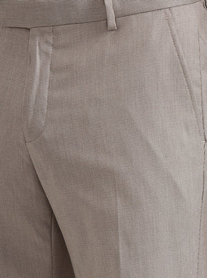 Fawn Printed Slim Fit Formal Trouser | JadeBlue Youth