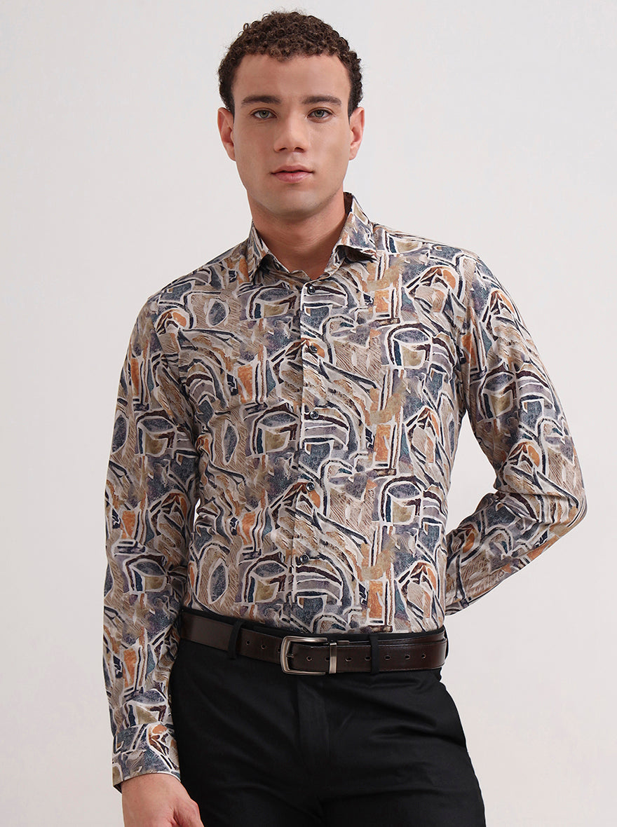 Multicolor Printed Slim Fit Party Wear Shirt | Wyre