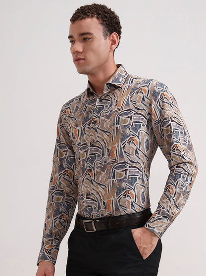 Multicolor Printed Slim Fit Party Wear Shirt | Wyre