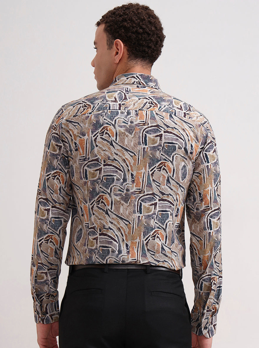 Multicolor Printed Slim Fit Party Wear Shirt | Wyre