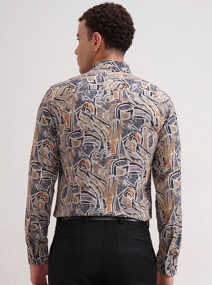 Multicolor Printed Slim Fit Party Wear Shirt | Wyre