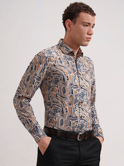 Multicolor Printed Slim Fit Party Wear Shirt | Wyre