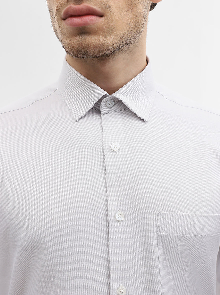 Grey Solid Regular Fit Formal Shirt | JadeBlue