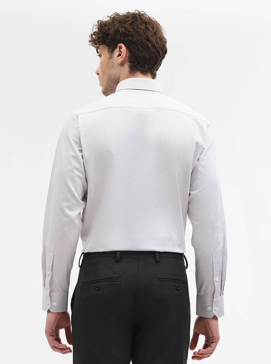 Grey Solid Regular Fit Formal Shirt | JadeBlue