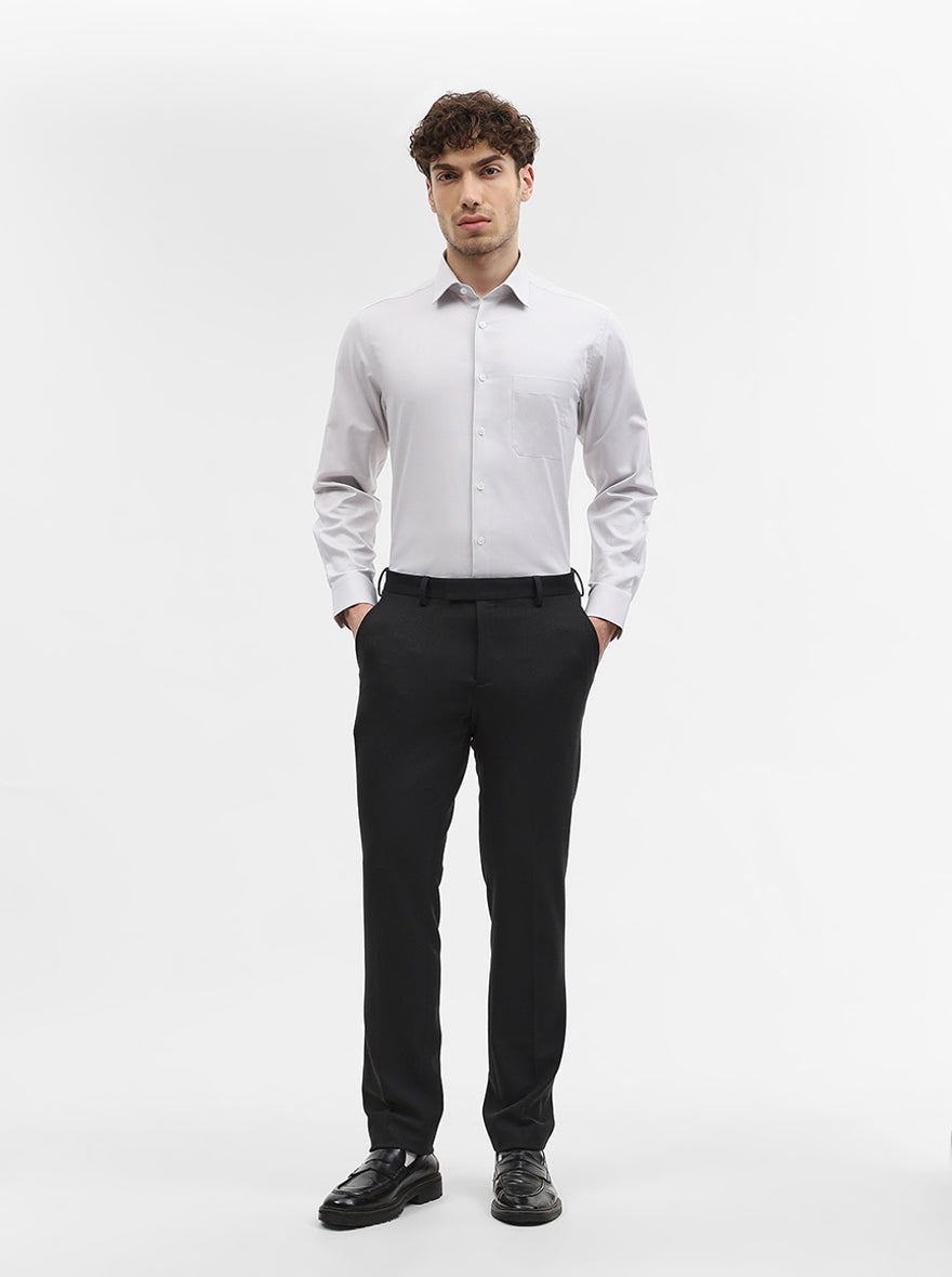 Grey Solid Regular Fit Formal Shirt | JadeBlue
