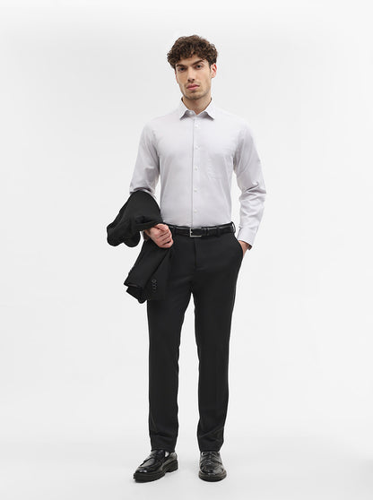 Grey Solid Regular Fit Formal Shirt | JadeBlue