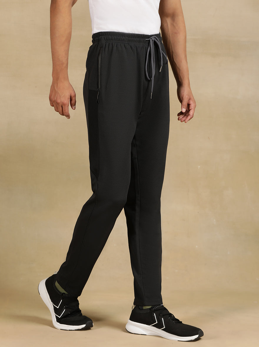 Dark Grey Solid Slim Fit Track Pant | Jade Play