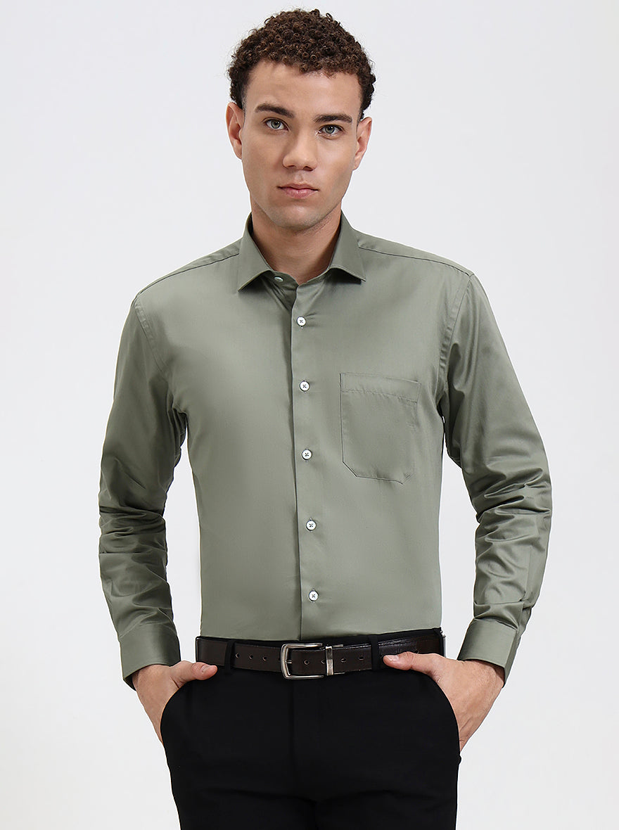 Pista Solid Slim Fit Formal Shirt | Metal