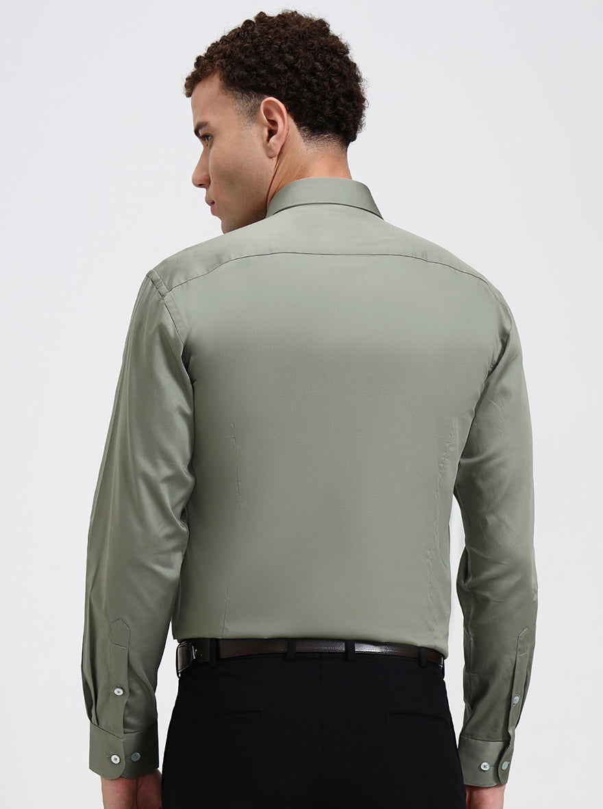 Pista Solid Slim Fit Formal Shirt | Metal