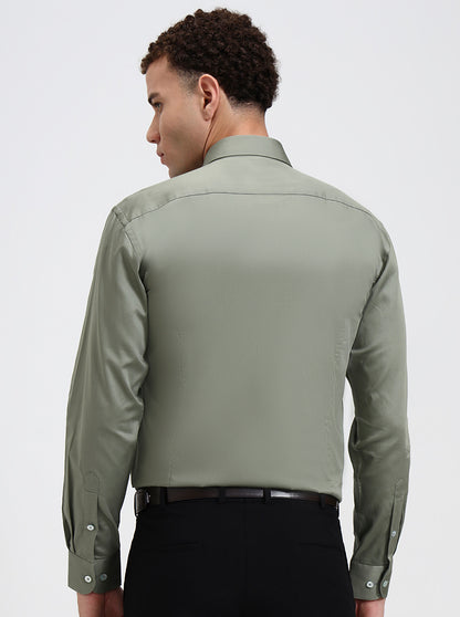 Pista Solid Slim Fit Formal Shirt | Metal