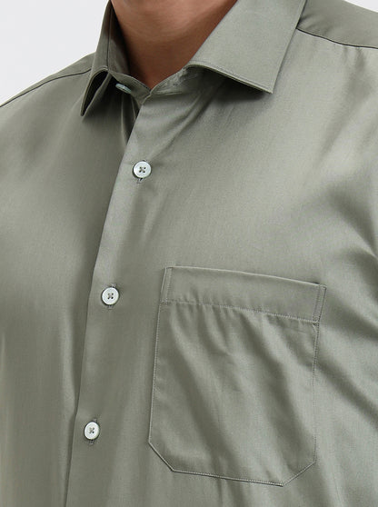 Pista Solid Slim Fit Formal Shirt | Metal