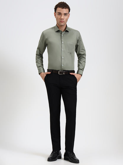 Pista Solid Slim Fit Formal Shirt | Metal
