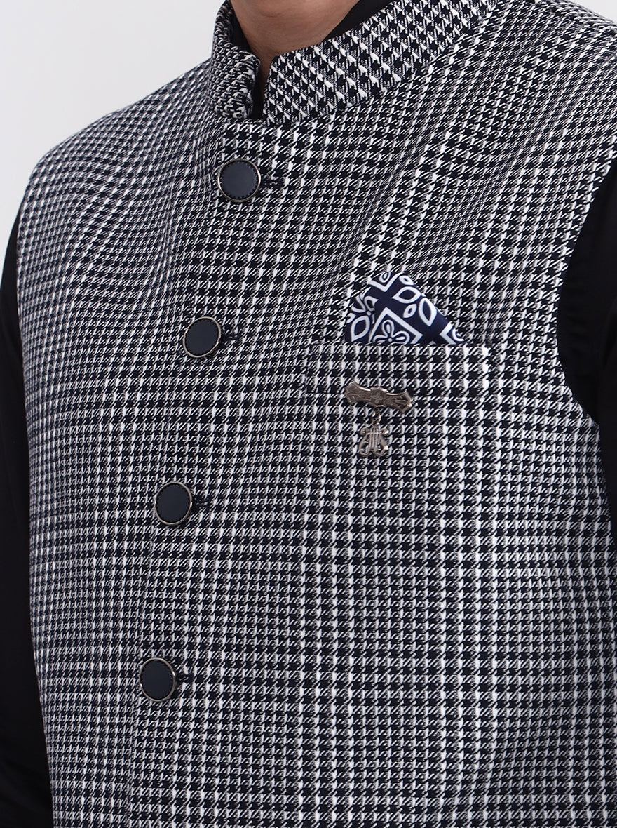 Blue Checked Regular Fit Waistcoat  | Wyre