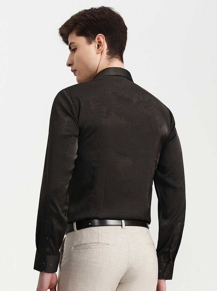 Olive Solid Slim Fit Party Wear Shirt | Wyre