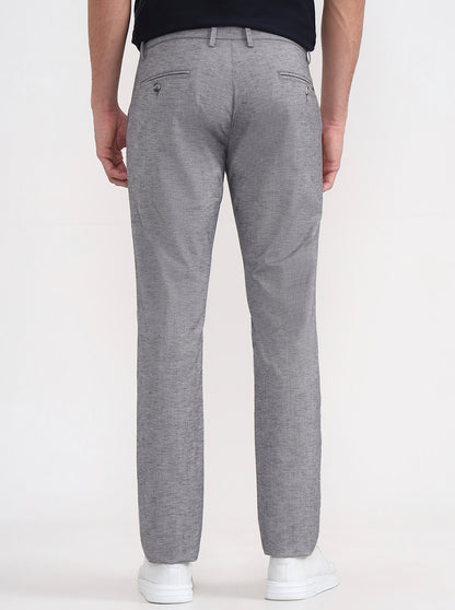 Dark Grey Solid Super Slim Fit Casual Trouser | Greenfibre