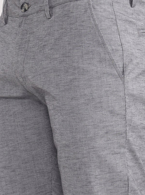Dark Grey Solid Super Slim Fit Casual Trouser | Greenfibre
