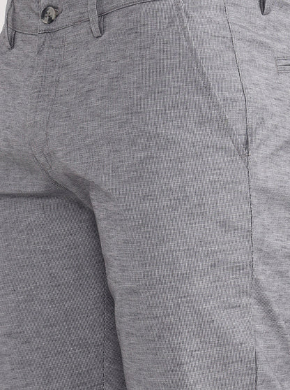 Dark Grey Solid Super Slim Fit Casual Trouser | Greenfibre