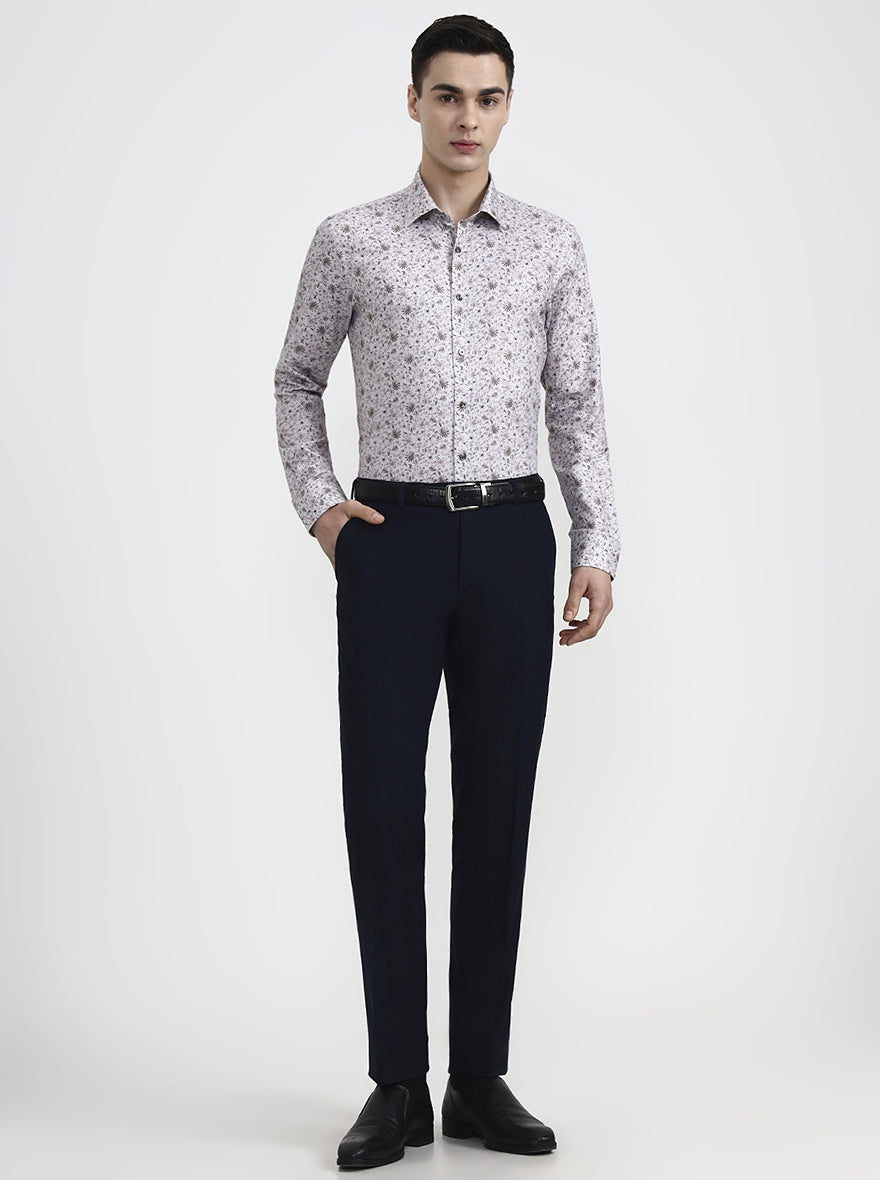 Beige & Brown Printed Slim Fit Party Wear Shirt | Wyre