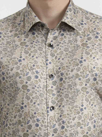 Fawn Printed Slim Fit Party Wear Shirt | Wyre