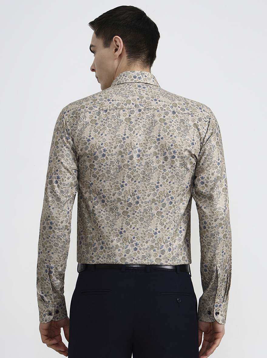 Fawn Printed Slim Fit Party Wear Shirt | Wyre