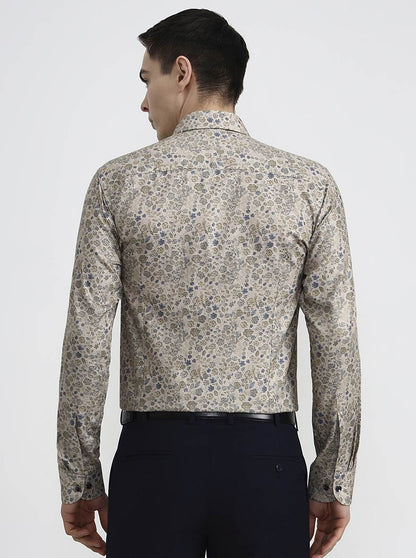 Fawn Printed Slim Fit Party Wear Shirt | Wyre
