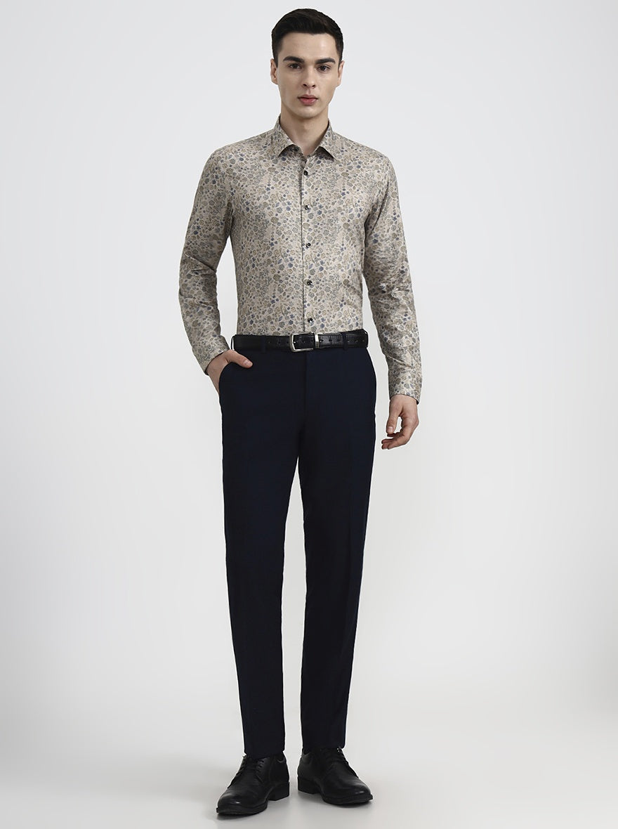 Fawn Printed Slim Fit Party Wear Shirt | Wyre