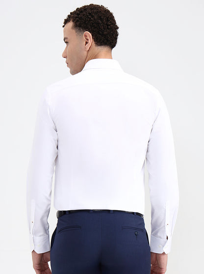 White Solid Slim Fit Party Wear Shirt | JB X JB