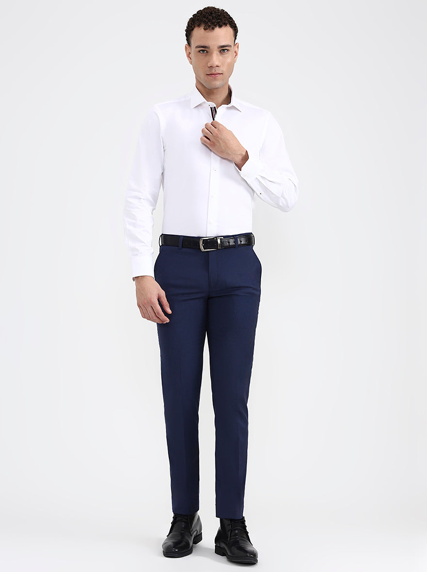 White Solid Slim Fit Party Wear Shirt | JB X JB