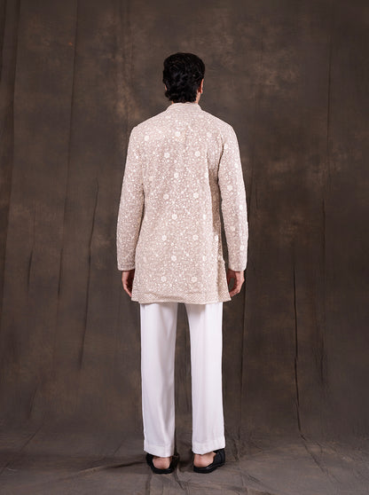 Cream Embroidered  Kurta Pajama | TULA