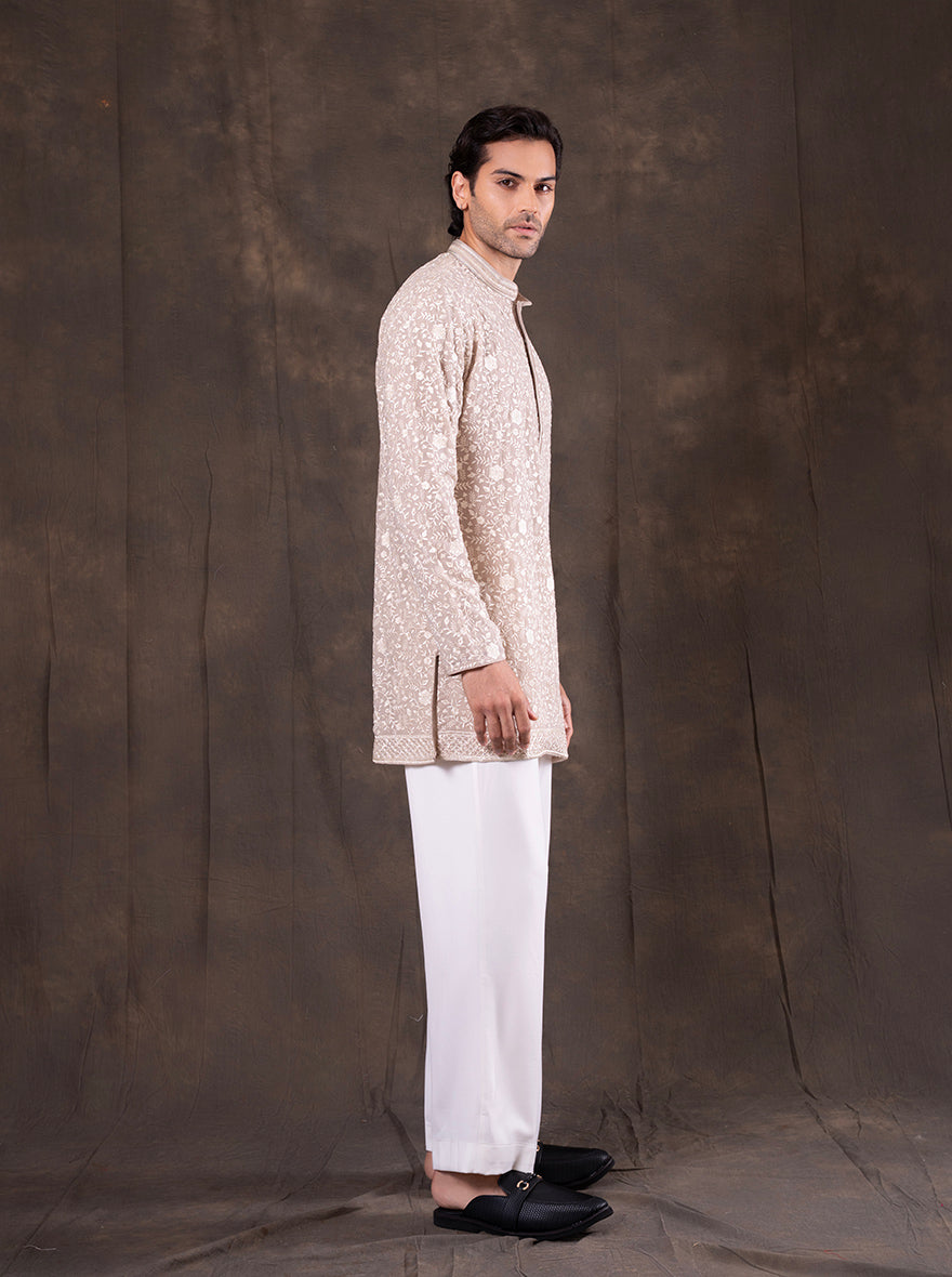 Cream Embroidered  Kurta Pajama | TULA