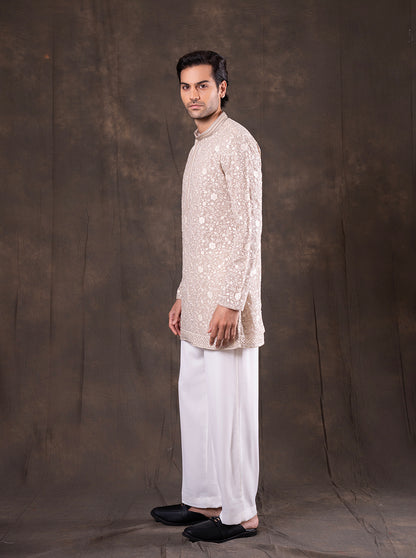 Cream Embroidered  Kurta Pajama | TULA