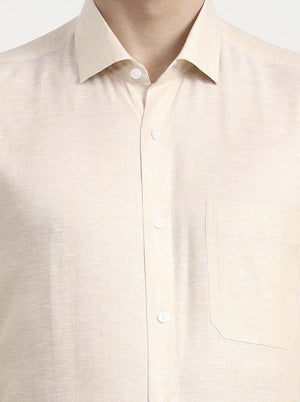 Fawn Solid Slim Fit Formal Shirt | JadeBlue