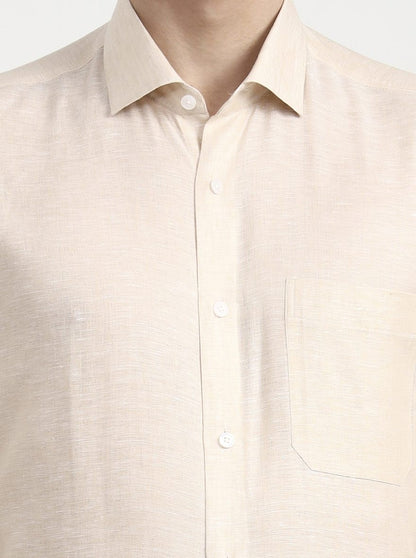 Fawn Solid Slim Fit Formal Shirt | JadeBlue