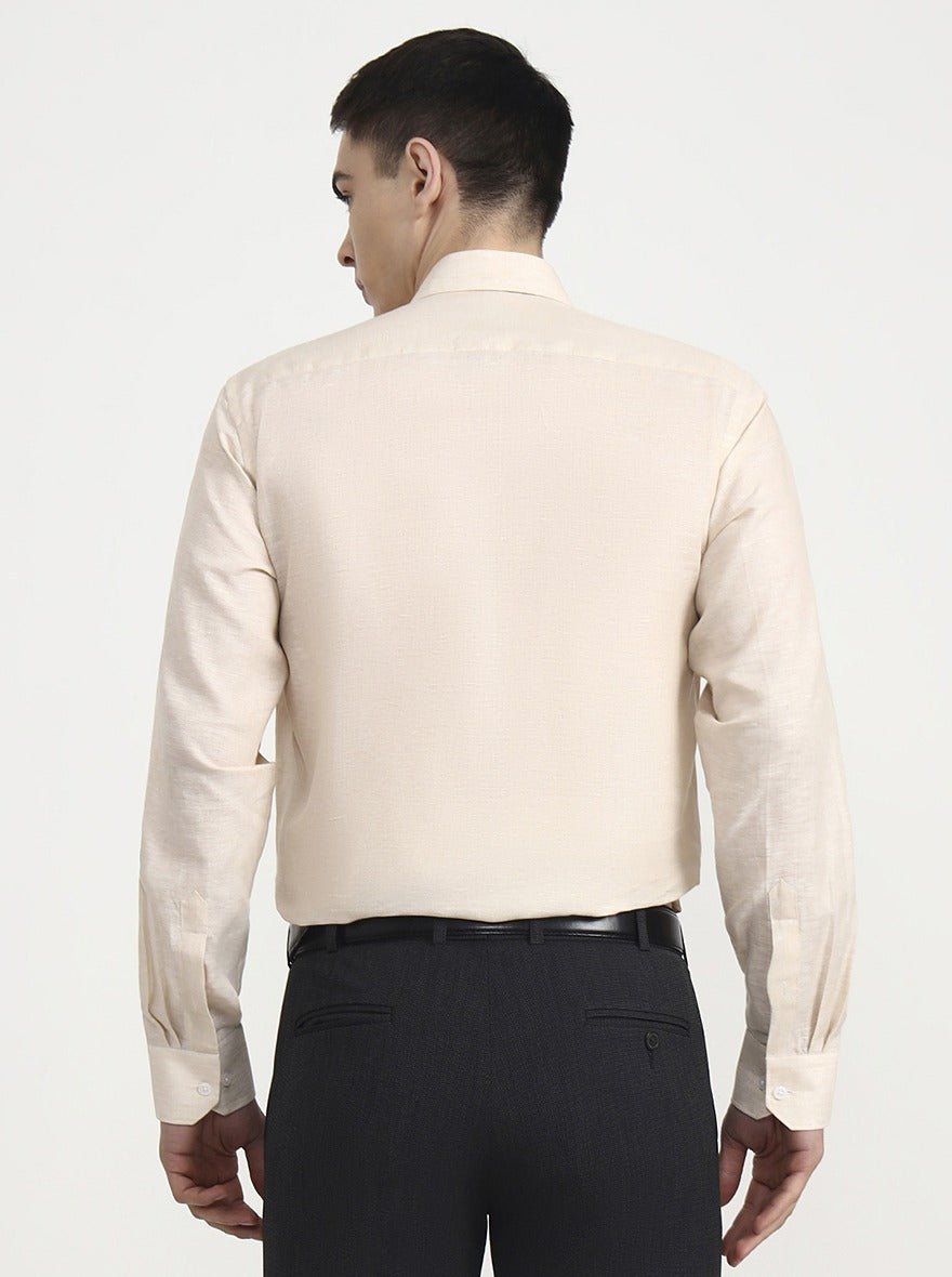 Fawn Solid Slim Fit Formal Shirt | JadeBlue