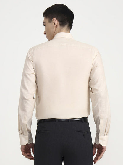 Fawn Solid Slim Fit Formal Shirt | JadeBlue