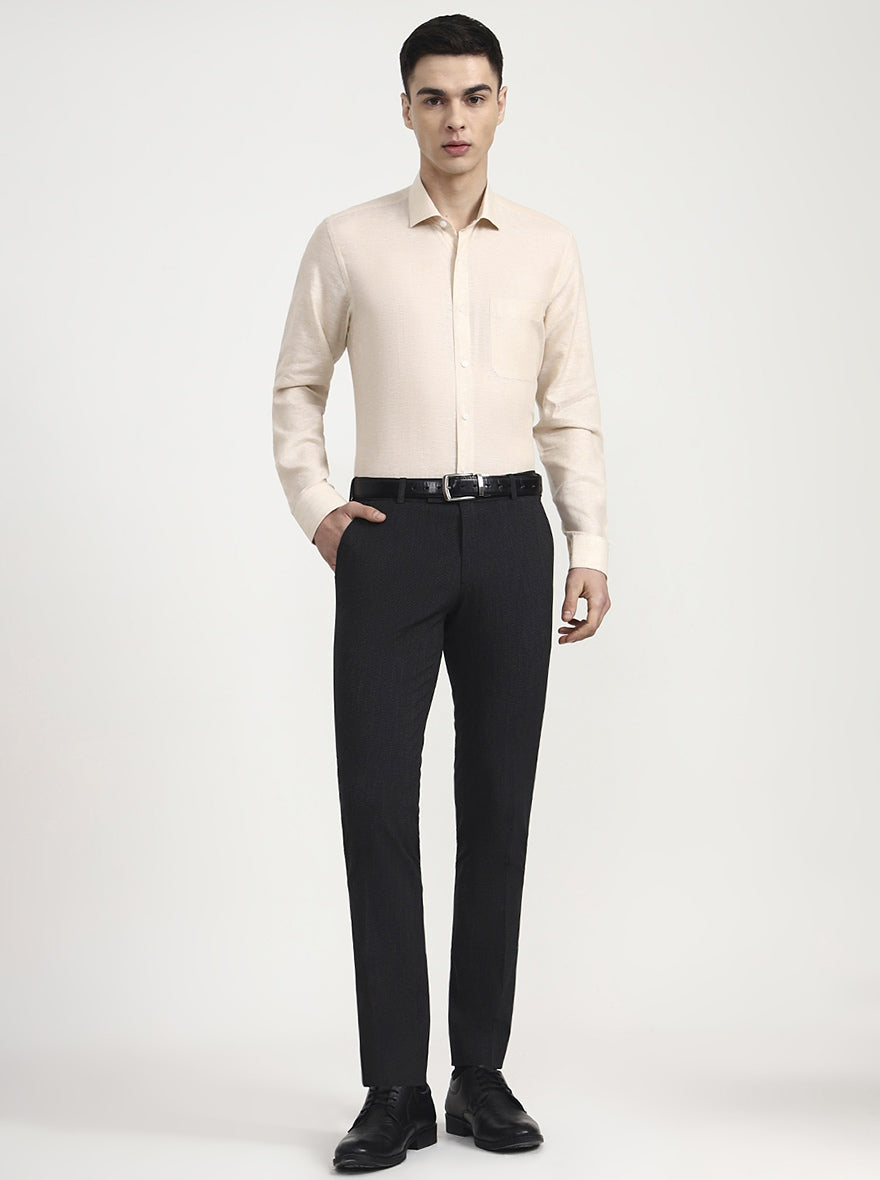 Fawn Solid Slim Fit Formal Shirt | JadeBlue