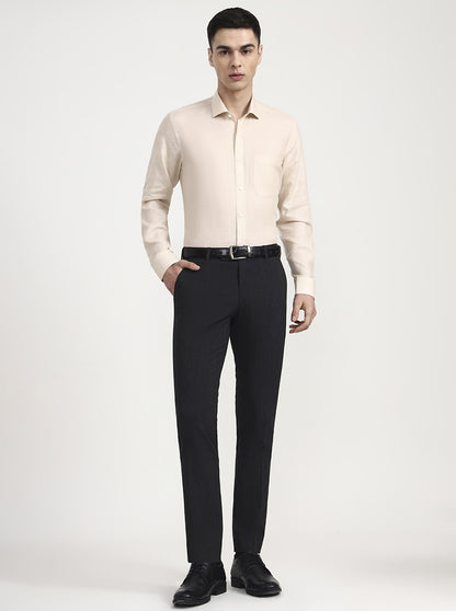 Fawn Solid Slim Fit Formal Shirt | JadeBlue