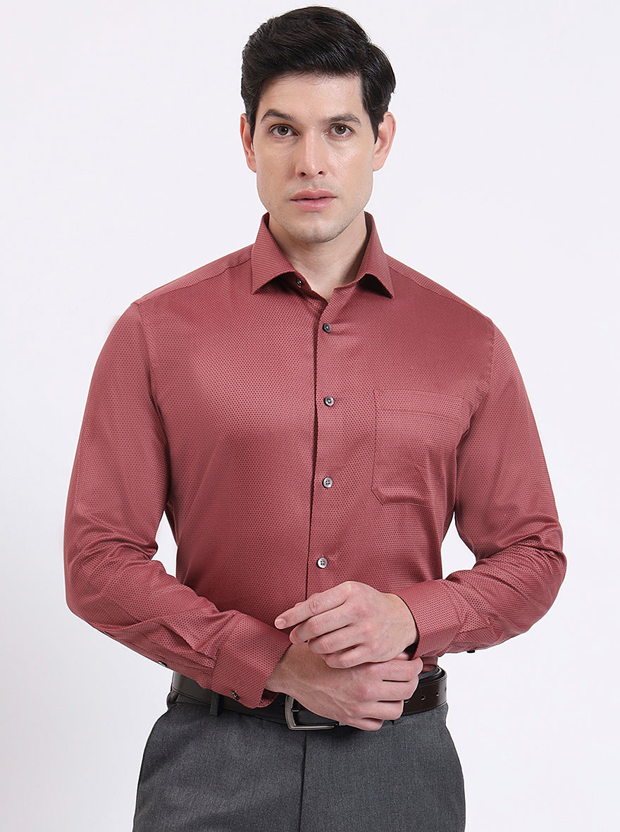 Rust Solid Slim Fit Formal Shirt | Metal