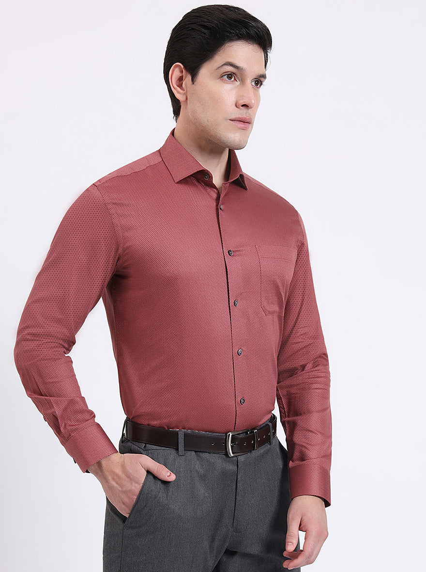 Rust Solid Slim Fit Formal Shirt | Metal