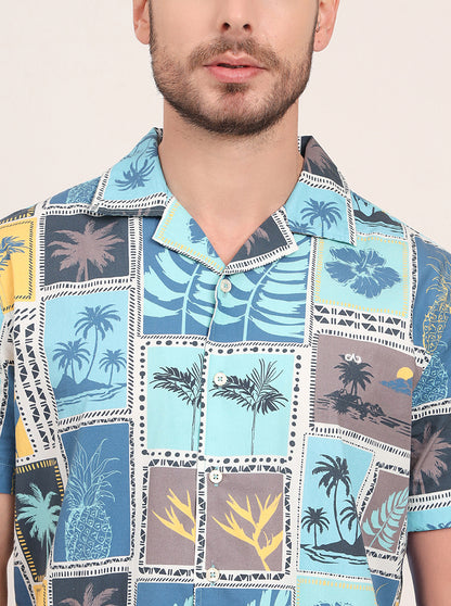 Multicolor Printed Slim Fit Casual Shirt | JadeBlue
