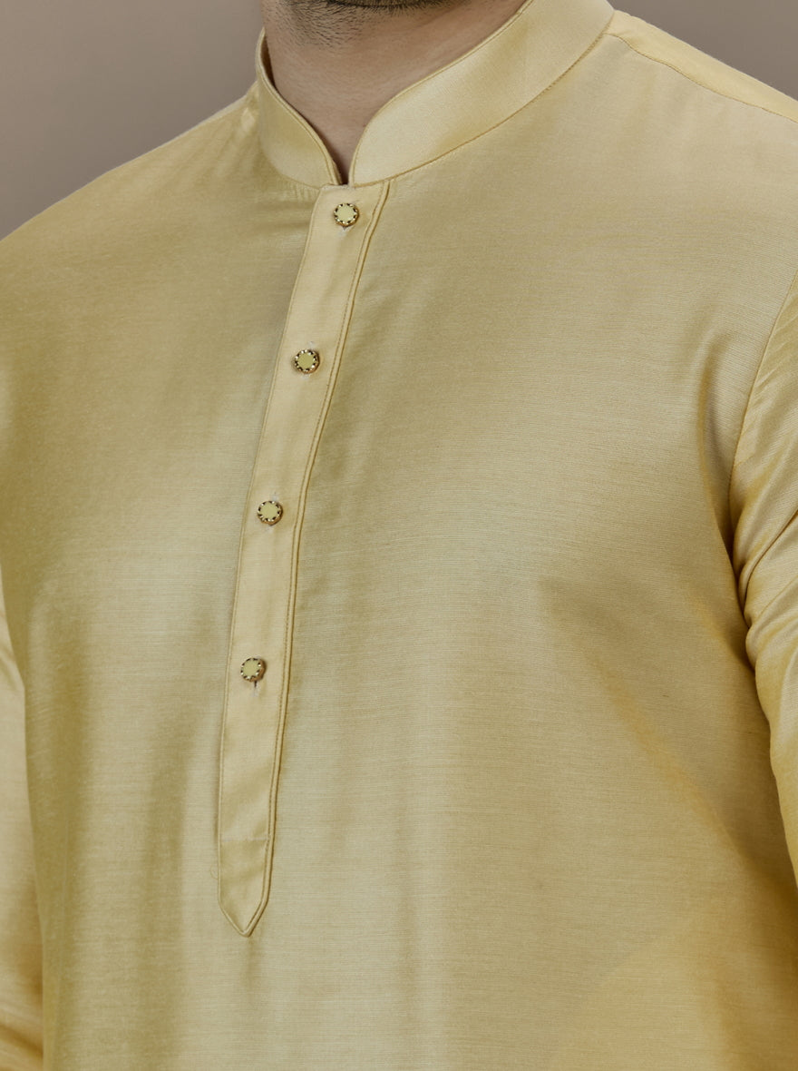 Golden Yellow Solid Kurta Pajama | TULA