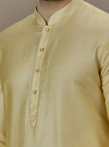 Golden Yellow Solid Kurta Pajama | TULA