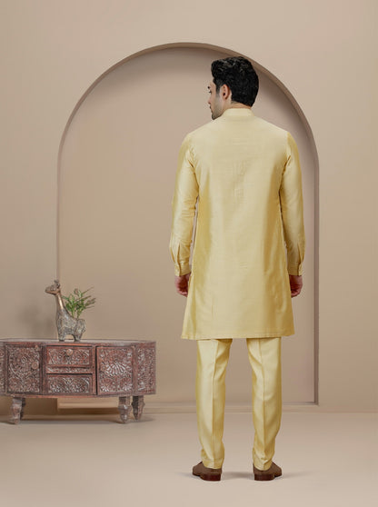 Golden Yellow Solid Kurta Pajama | TULA