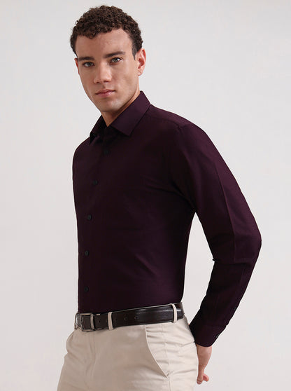 Wine Solid Regular Fit Formal Shirt | JadeBlue