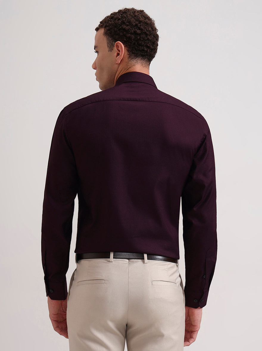 Wine Solid Regular Fit Formal Shirt | JadeBlue