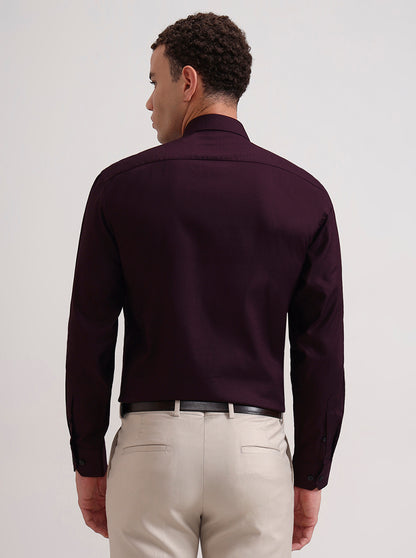 Wine Solid Regular Fit Formal Shirt | JadeBlue