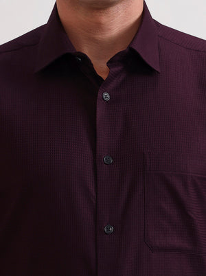 Wine Solid Regular Fit Formal Shirt | JadeBlue