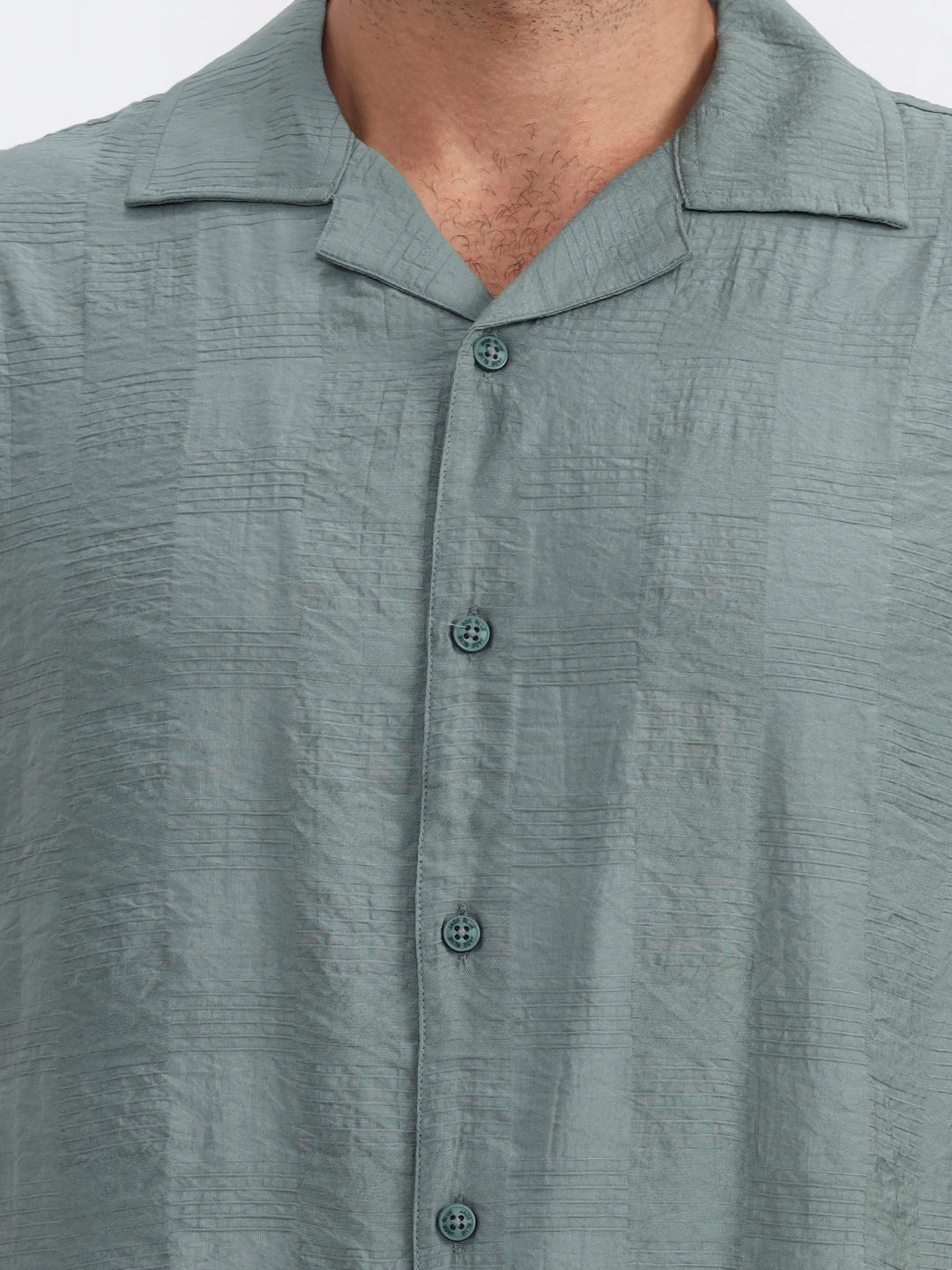 Sea Green Solid Slim Fit Casual Shirt | JadeBlue